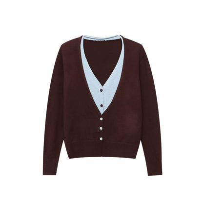 Damen Strickcardigan V-Ausschnitt Norvielle Kuschelig Beige