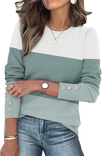 Damen Pullover Lässig Knopfdetails Norvielle