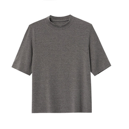Damen Kurzarm T-Shirt Hochkragen Norvielle