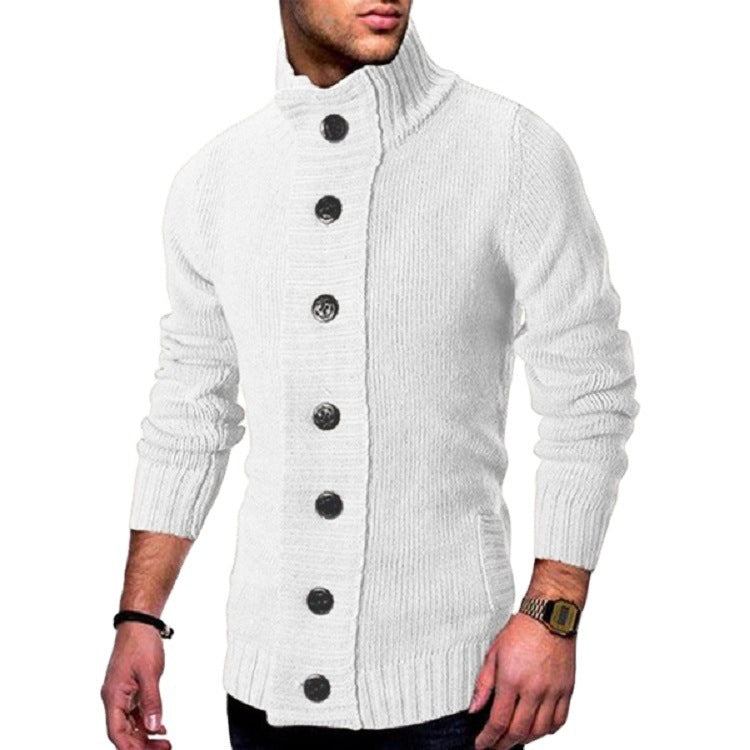 Herren Strickjacke Hochkragen Komfortabel