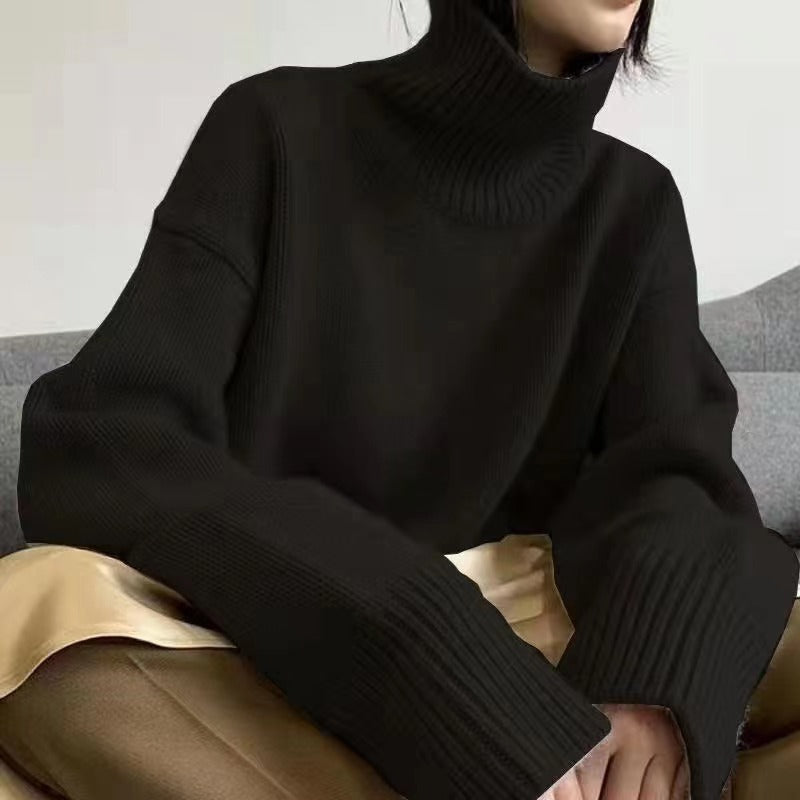 Damen Oversized Rollkragenpullover Weiches Strick Norvielle
