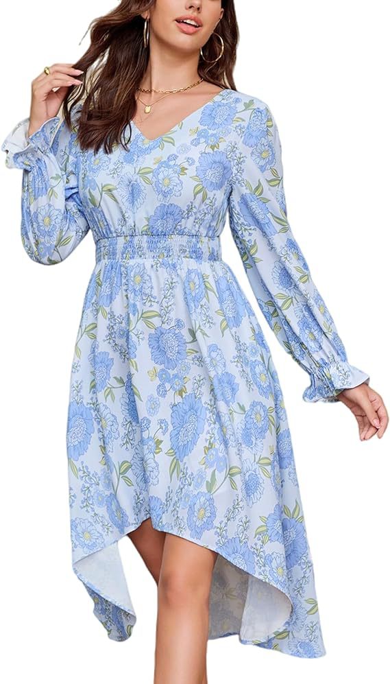 Damen Blumenmusterkleid