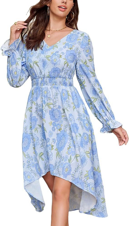 Damen Blumenmusterkleid