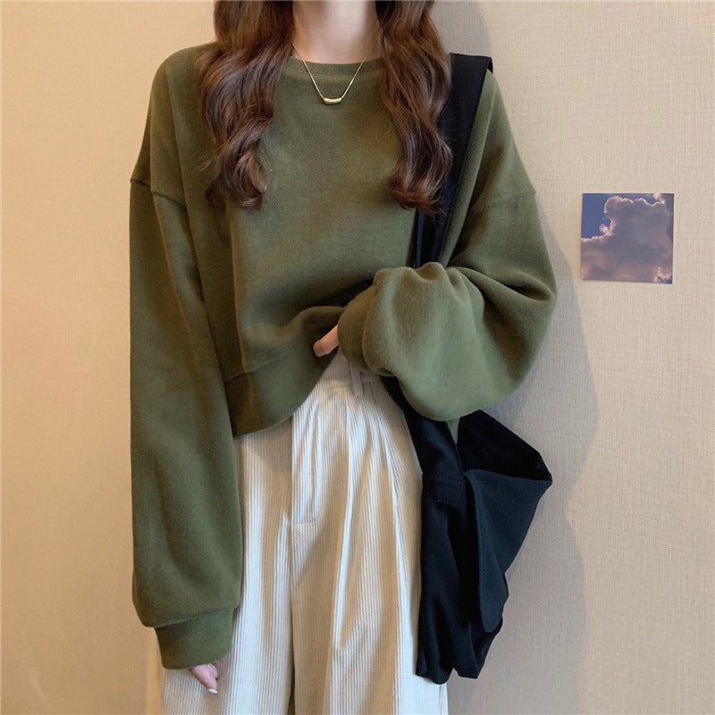 Damen Oversized Sweatshirt Komfort-Kragen Weich