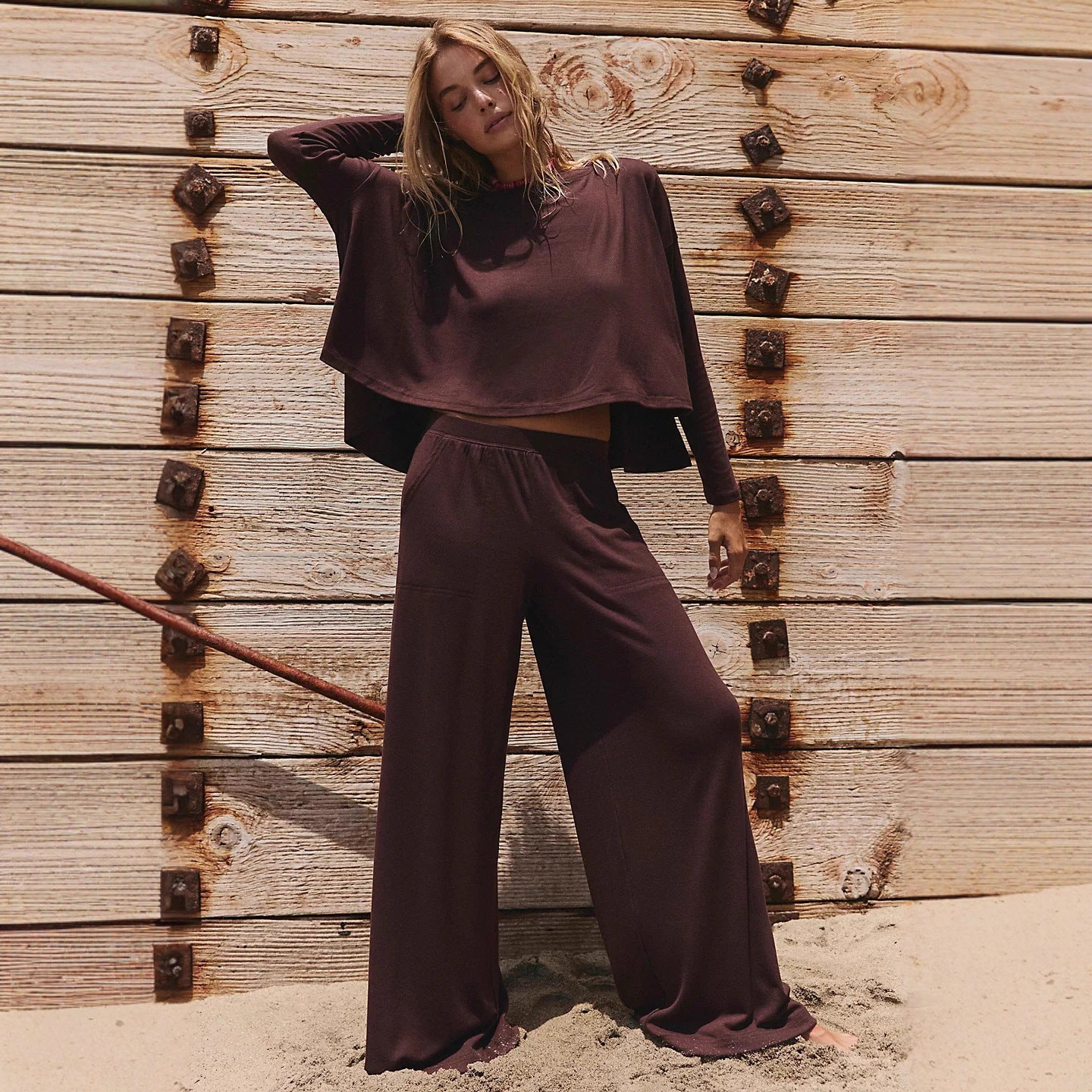 Damen Twinset Weites Oberteil und Hose Norvielle - Norvielle