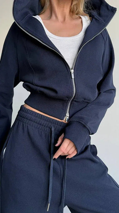 Damen Sportliches Loungewear-Set Elastisch Hochgeschlossen