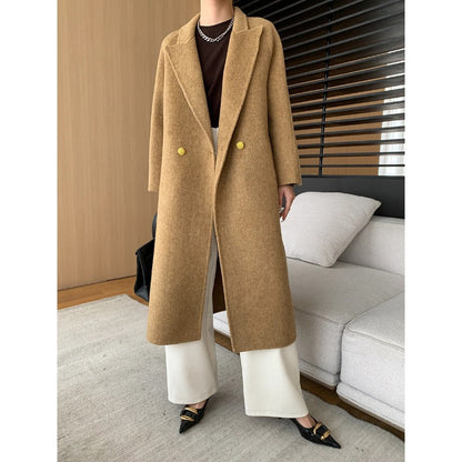 Damen Wollmantel Doppelter Knopfleiste Warm Elegante
