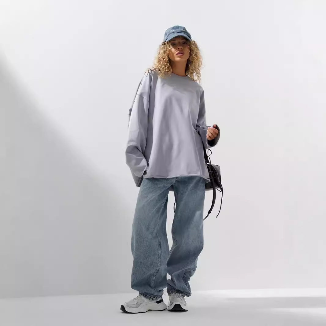 Damen Oversize Sweatshirt Drop-Shoulder Norvielle