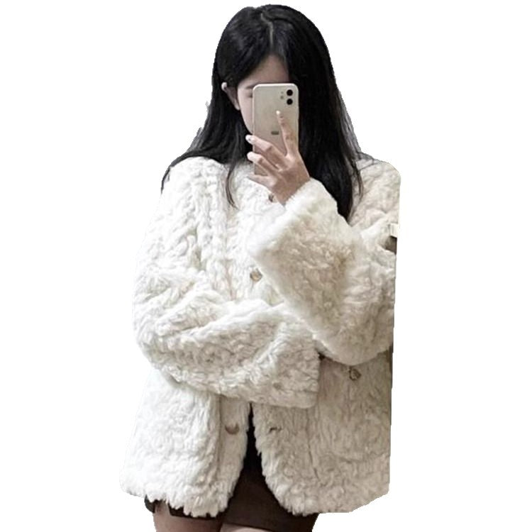 Damen Strickjacke Weiches Plüsch Norvielle