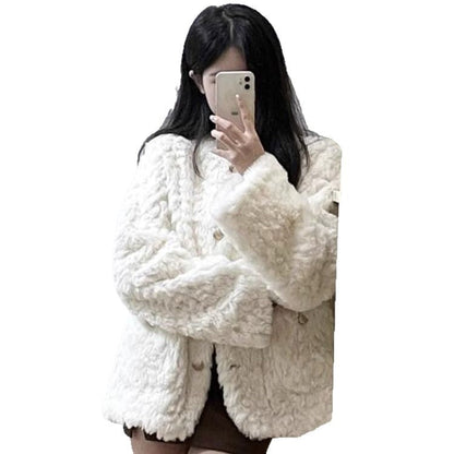 Damen Strickjacke Weiches Plüsch Norvielle