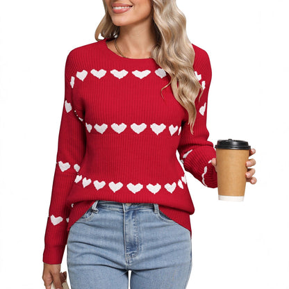 Damen Strickpullover Herzmuster - Norvielle