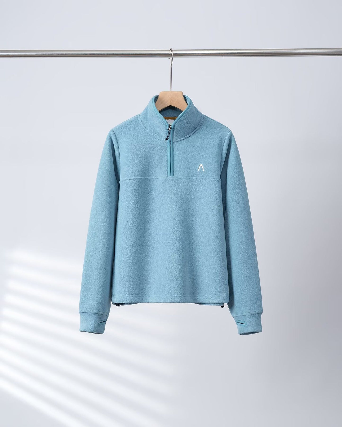 Damen Fleece-Pullover Halb-Reißverschluss Elastische Bündchen