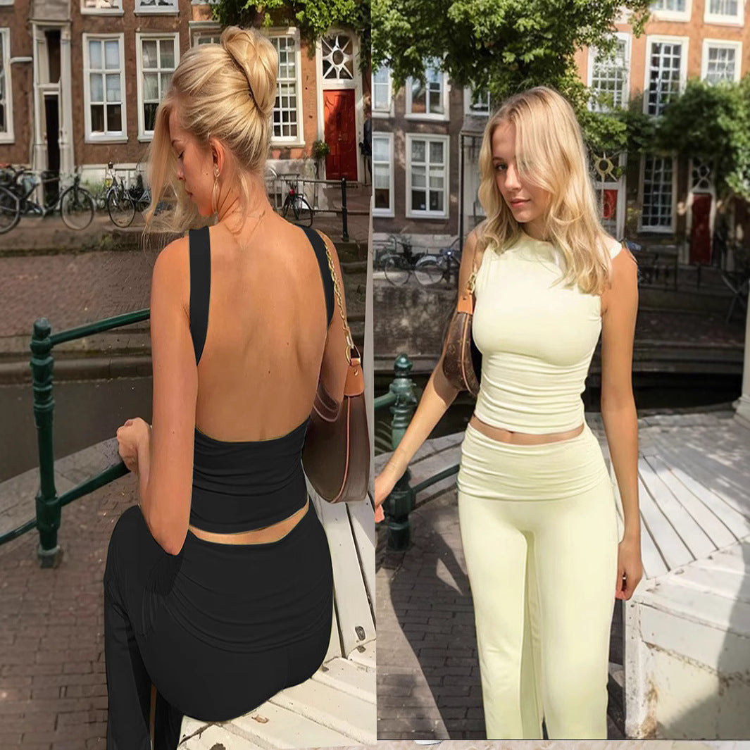 Damen Fitness Set Crop- High-Waist Leggings Norvielle - Norvielle