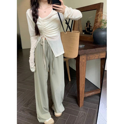 Damen Langarmshirt Raffungseffekt Norvielle