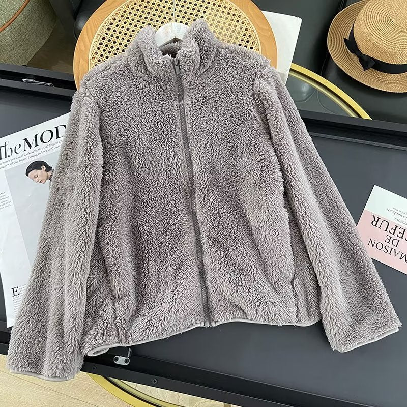 Damen Fleecejacke Weiches Innenfutter Hochkragen Norvielle