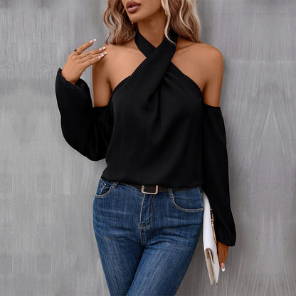 Damen Off-Shoulder-Oberteil Raffungen Norvielle