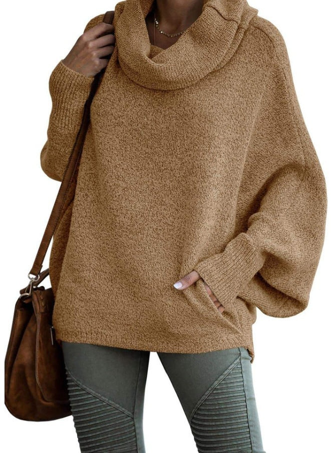 Damen Rollkragenpullover Weite Ärmel Norvielle