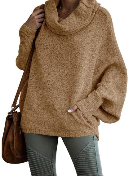 Damen Rollkragenpullover Weite Ärmel Norvielle