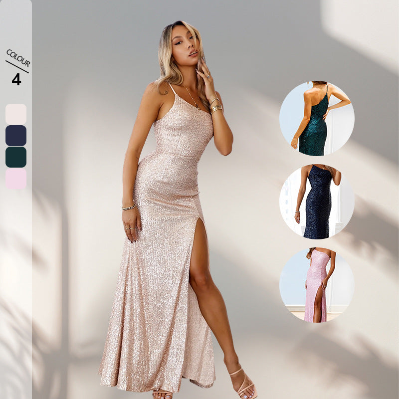 Damen Abendkleid Glitzernd Figurbetont Schwarz Norvielle - Norvielle