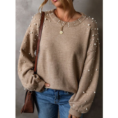 Damen Strickpullover mit Perlendetails