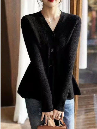 Damen Strickjacke Norvielle Feine Rippenstruktur