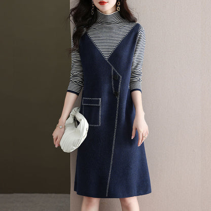 Damen Wickelkleid mit seitlicher Knopfleiste Norvielle