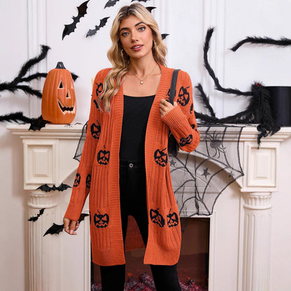 Damen Strickjacke Geistermotiv Norvielle