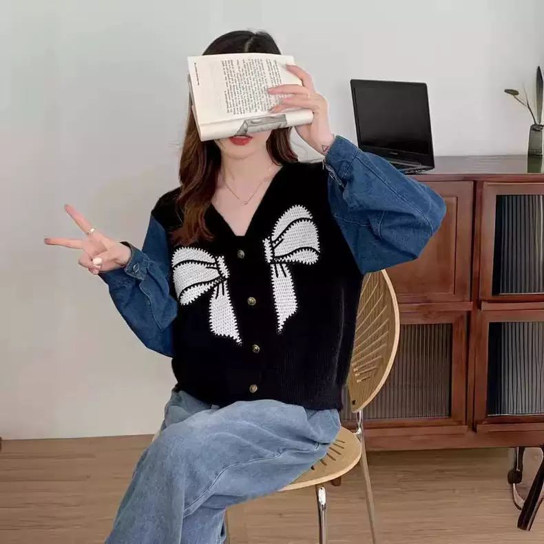 Damen Cardigan mit Schleifenstickerei Norvielle