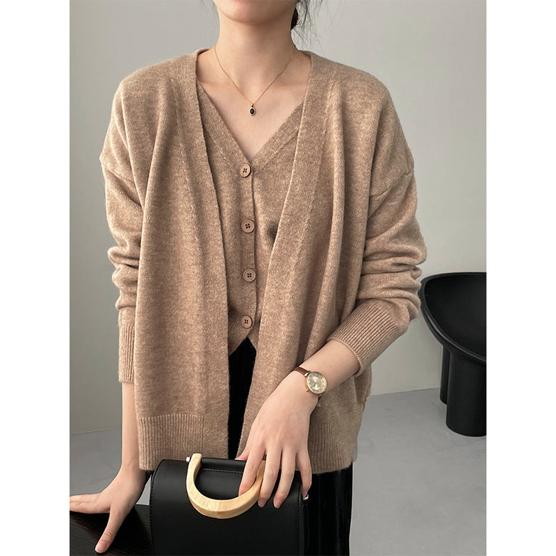 Damen Cardigan V-Ausschnitt Strick Norvielle