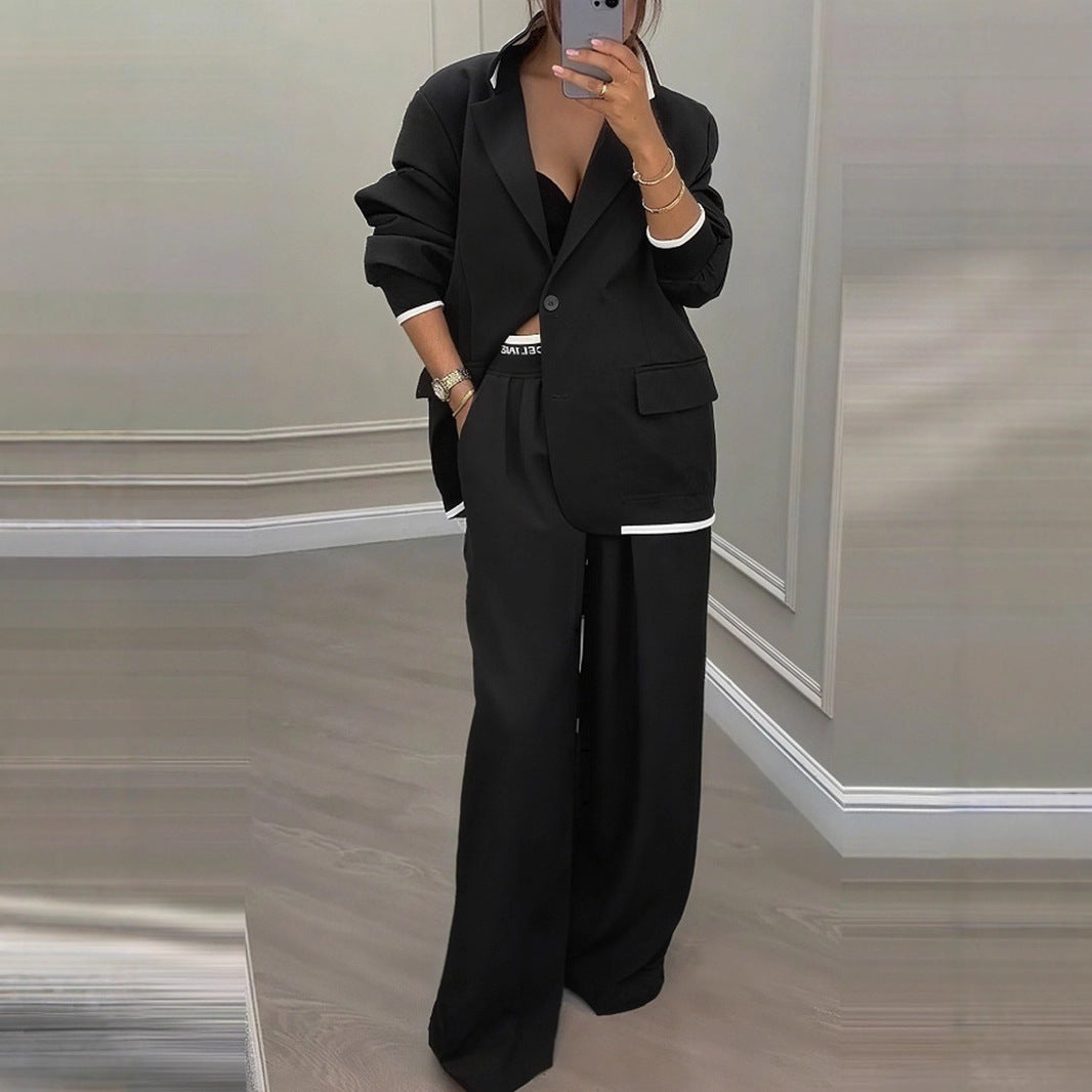 Damen Blazer-Hose-Set Weites Design Norvielle