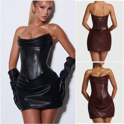 Damen Minikleid Korsett-Oberteil Drapiert Norvielle - Norvielle