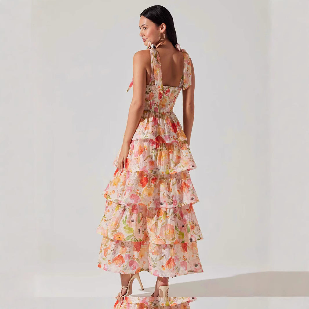 Damen Langärmliges Spitzenkleid Tierprint Norvielle