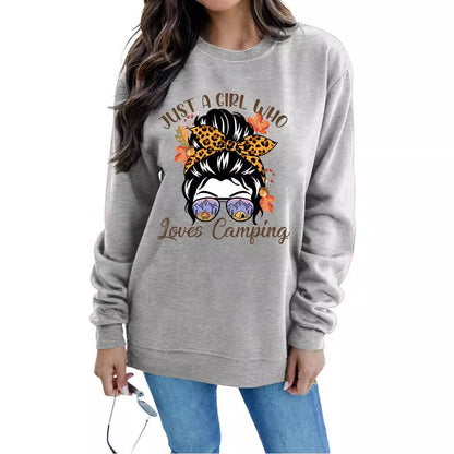 Damen Sweatshirt Campingmotiv Norvielle