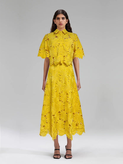Damen Blumenkleid Hochgeschlossener Kragen Voluminöse Ärmel Norvielle