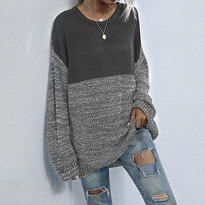 Damen Strickpullover Oversized Lässig Bunt