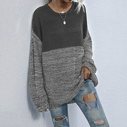 Damen Strickpullover Oversized Lässig Bunt