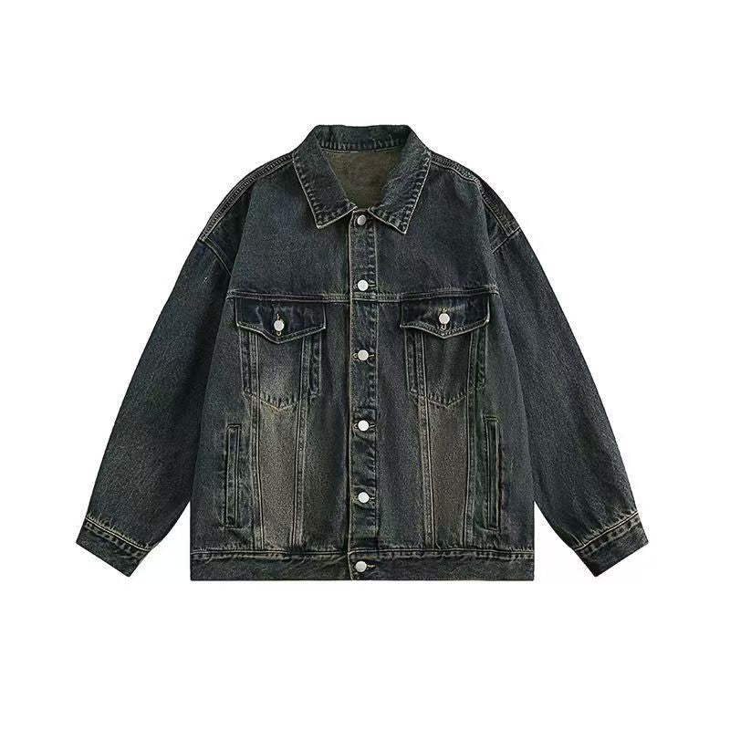 Damen Jeansjacke Vintage-Waschung Praktische Taschen