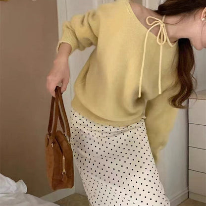 Damen Pullover Weich Norvielle Lässig Dekoratives Halsband