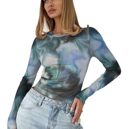 Damen Langarmshirt Abstraktes Design Norvielle