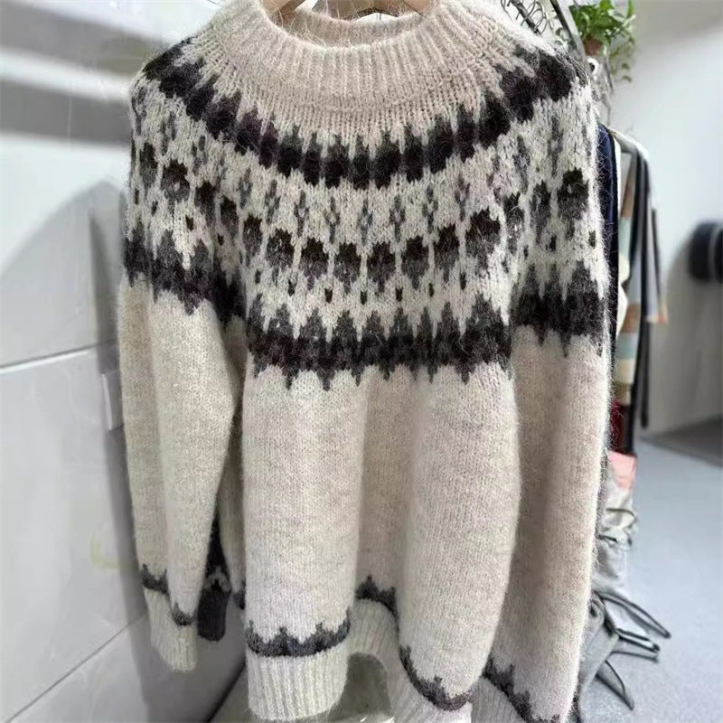 Damen Strickpullover Norwegermuster Norvielle