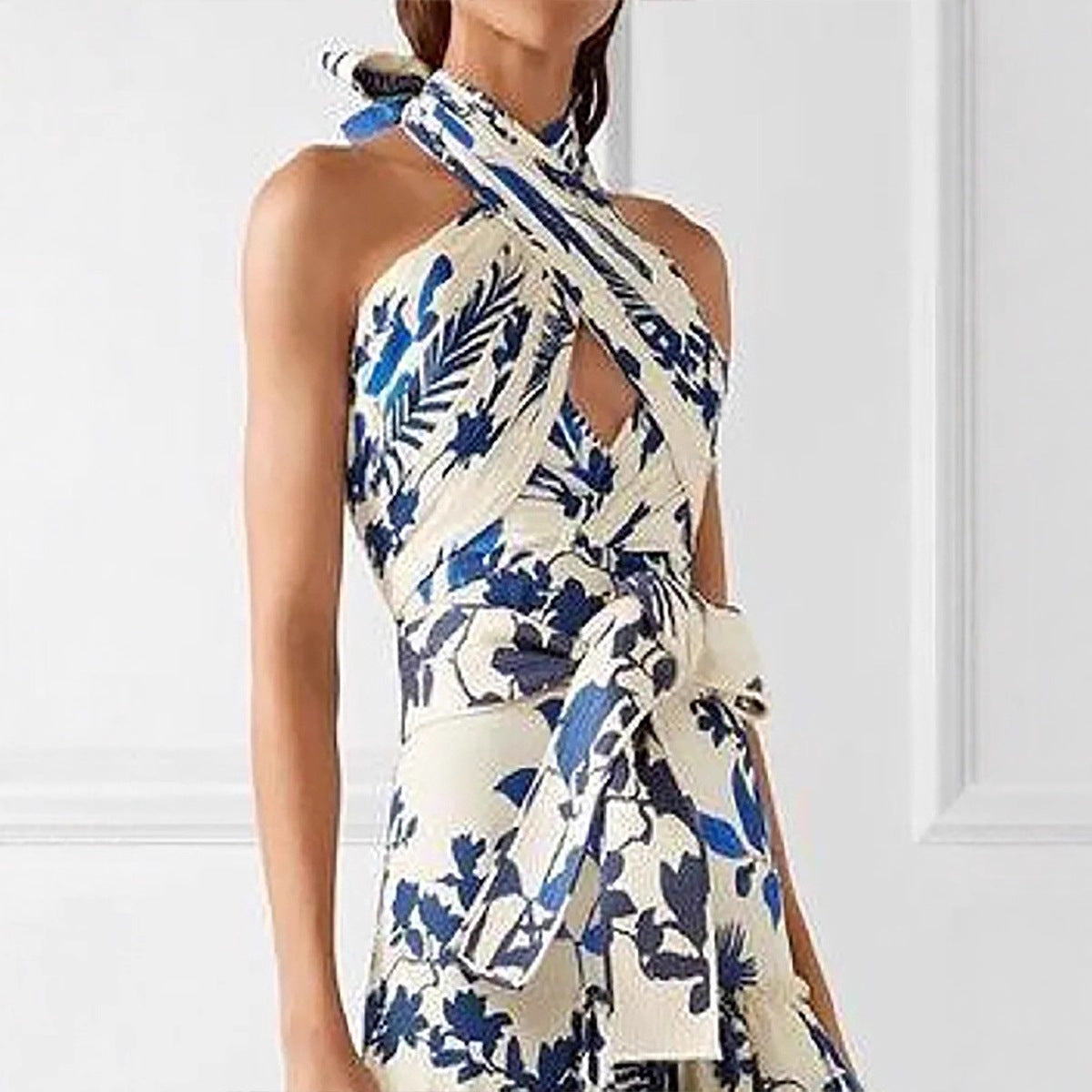 Damen Maxikleid Rüschen Blumenmuster Norvielle