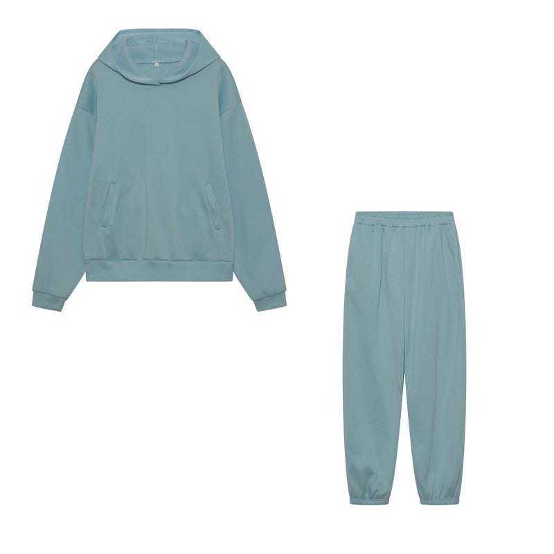 Damen Sportliches Hoodie Jogginghose Set Baumwolle