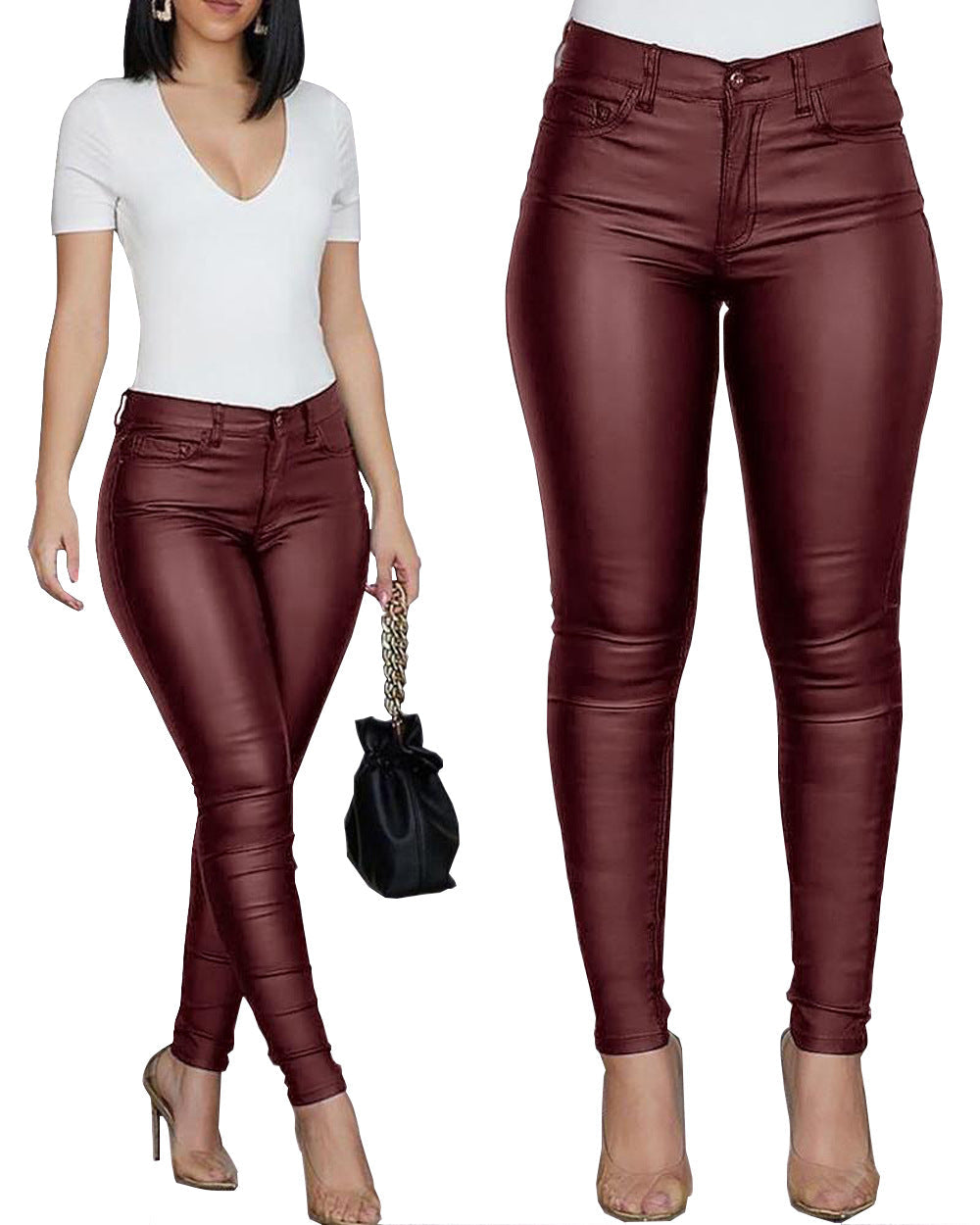 Damen High-Waist Hose Figurbetont Norvielle