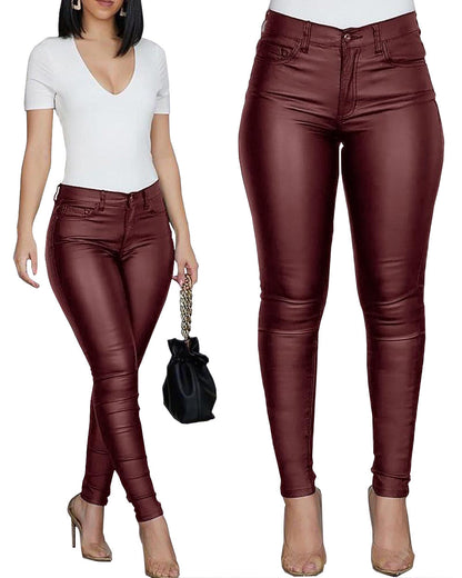 Damen High-Waist Hose Figurbetont Norvielle
