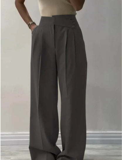 Damen Bügelfaltenhose Weite Bein Norvielle