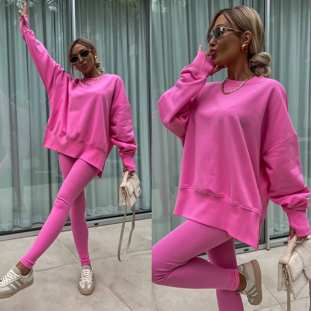 Damen Sportanzug Oversized Sweatshirt und Leggings Norvielle