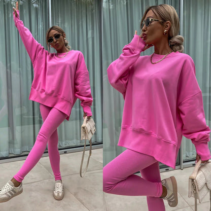 Damen Sportanzug Oversized Sweatshirt und Leggings Norvielle