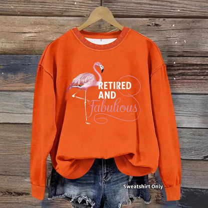 Damen Sweatshirt Flamingo Motiv Weich Rosa