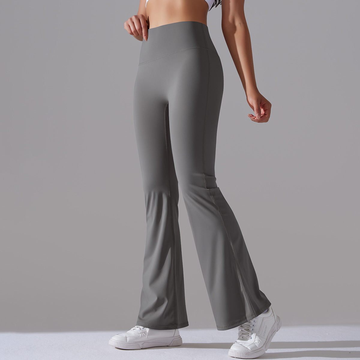 Damen Fitnesshose Flared High-Waist Sportleggings für Training