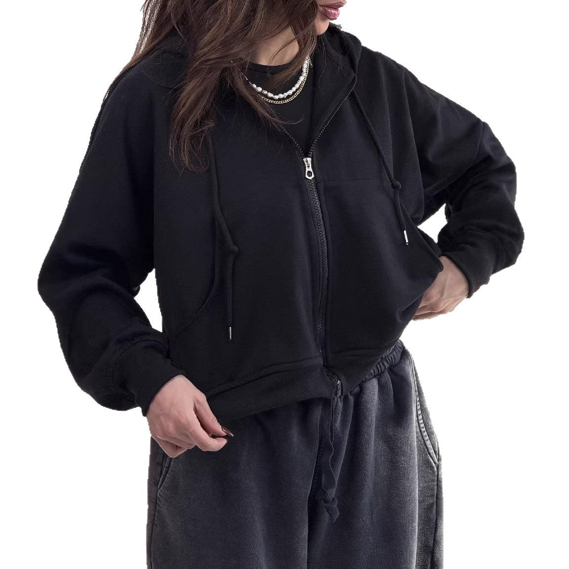 Damen Hoodie mit weiten Ärmeln und Taschen Norvielle
